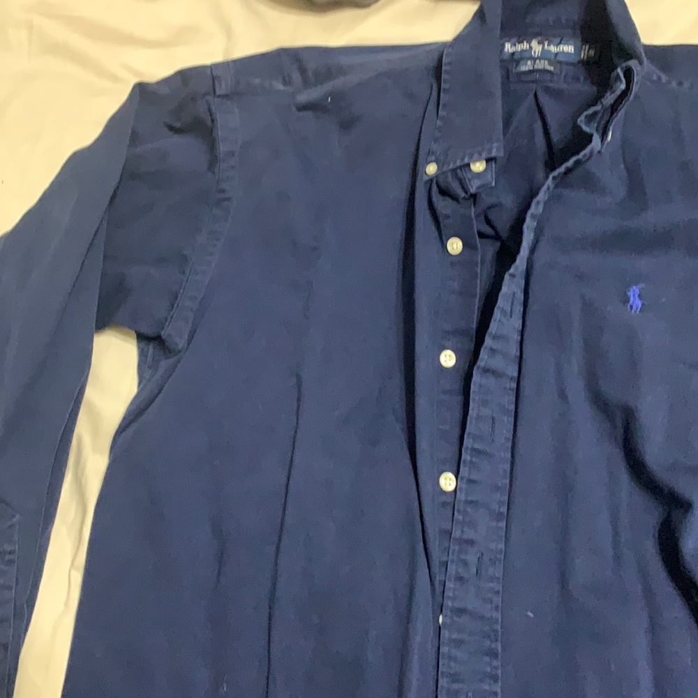 Ralph Lauren Navy Polo button down size small.